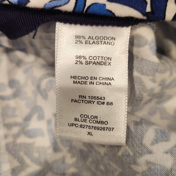 Milly Design Nation Blue White Capri Asymmetrical Tile Midi Skirt Size XL Beach - Picture 4 of 9